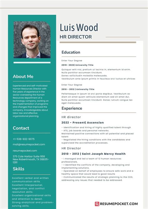 Teacher Resume Examples, Professional Resume Examples, Human Resources Resume, Hr Resume ...