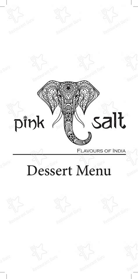 Menu at Pink Salt Indian Restaurant, Bray