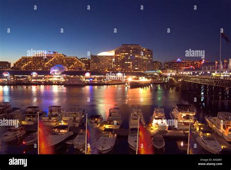 Sydney s Darling Harbour by night Stock Photo - Alamy