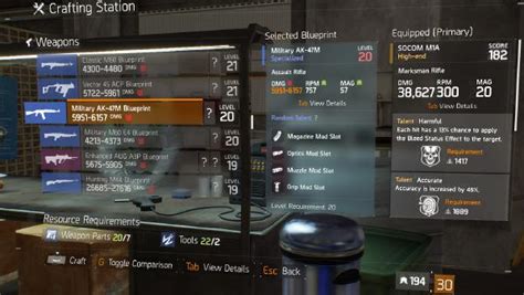 552 Holosight Blueprint Crafting Blueprint Item · The Division Field Guide