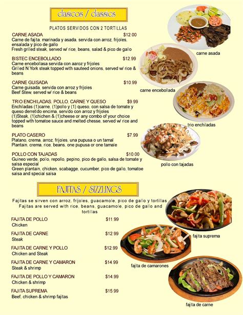 Menu at El Manantial Restaurant, Fredericksburg