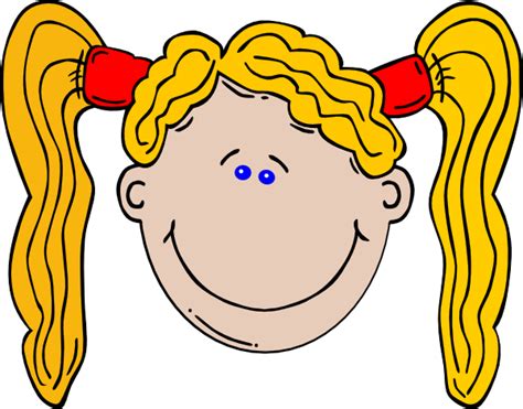 Cartoon Girl With Long Yellow Hair Clip Art at Clker.com - vector clip art online, royalty free ...