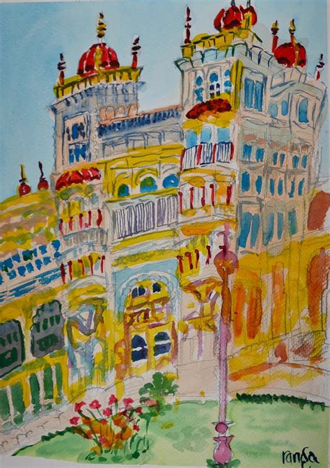 The Mysore palace - 2 Painting by Ranganatha Sitaram - Fine Art America