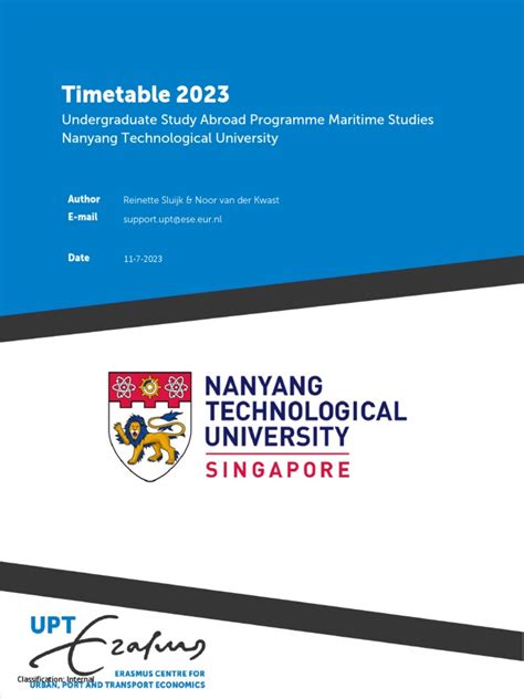 Timetable 2023 - NTU Study Abroad (25-07-2022) | PDF