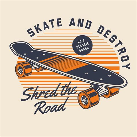 80's classic skateboard 1026097 Vector Art at Vecteezy