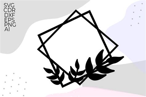 Geometric Frame Svg, Leaf Frame Svg Graphic by dianalovesdesign ...