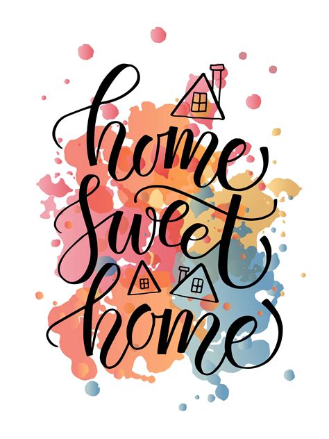 Home Sweet Home Lettering Card by Alps View Art on @creativemarket #interiordes… | Quadro ...