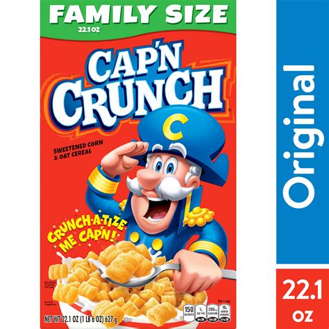 Cap'n Crunch Cereal Original Family Size Box, 22.1 oz - Walmart.com