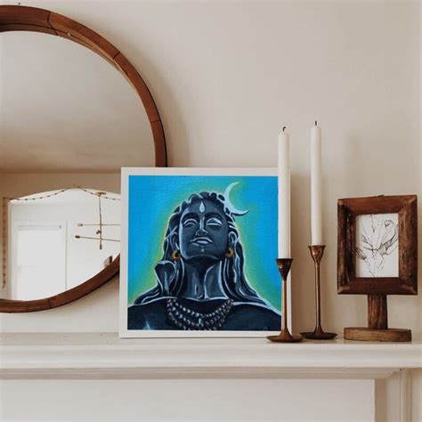 Handmade Adiyogi Shiva Acrylic Painting on Canvas Adiyogi - Etsy