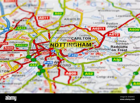 Nottingham on a map hi-res stock photography and images - Alamy