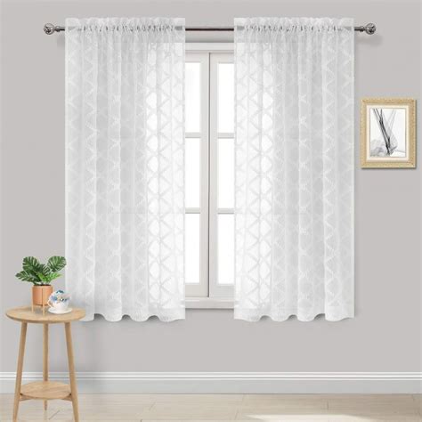 50 Best Signature White Double Layer Sheer Curtain Panels