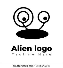 Cute Alien Logo Template Black White Stock Vector (Royalty Free ...