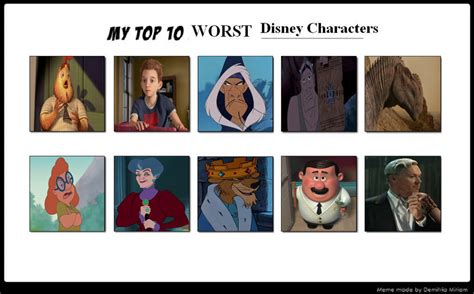 Top 10 Worst Disney Characters by Media201055 on DeviantArt