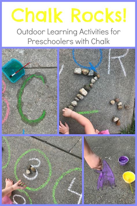 EASY Chalk and Rocks Activities for Preschoolers: Outdoors Playful ...