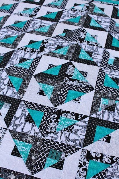 Black, White and Teal (Tamarack Shack) | Quilts, Quilt patterns, Modern ...