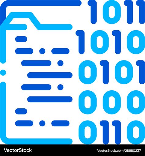 Binary file coding system thin line icon Vector Image