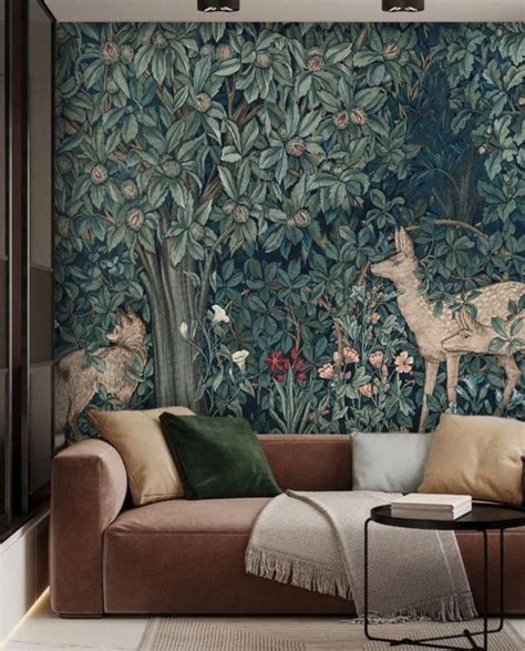 William Morris Wallpaper, Whimsical Forest Wallpaper, Woodland ...