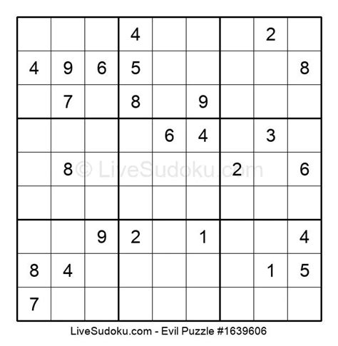 Evil Sudoku Online #1639606 - Live Sudoku