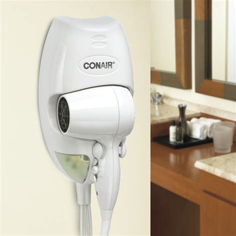 Conair Compact Wall Mount Hair Dryer, White | Wall Mount Hair Dryers | Hair Dryers | Electronics ...