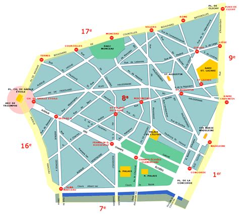 Map Of Paris Districts - TravelsMaps.Com