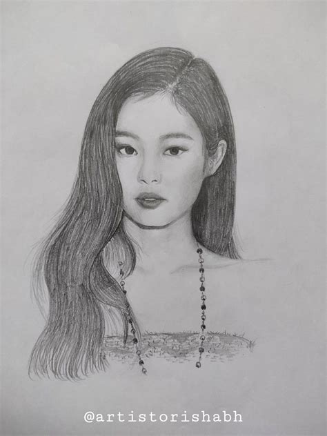 Blackpink Jennie pencil portrait sketch | Pink drawing, Girl drawing sketches, Drawing sketches