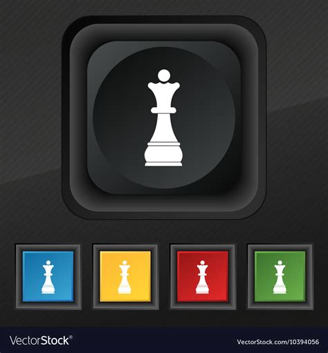 Chess queen icon symbol set of five colorful Vector Image