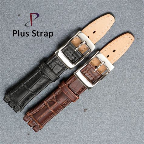 Plus strap 17/19 mm Genuine Leather Watch band for Swatch Watches Men ...