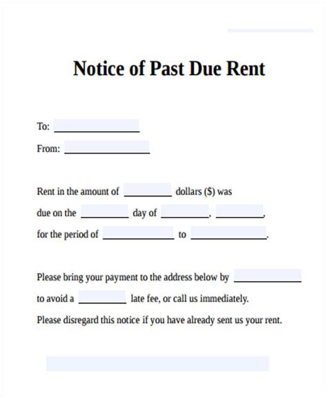 Free Past Due Rent Notice Template - Printable Templates