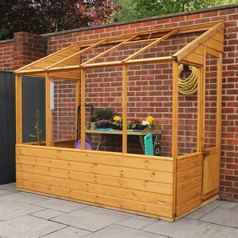 Mercia 8x4ft Wooden Lean-to Pent Garden Greenhouse potting shed | Lean ...