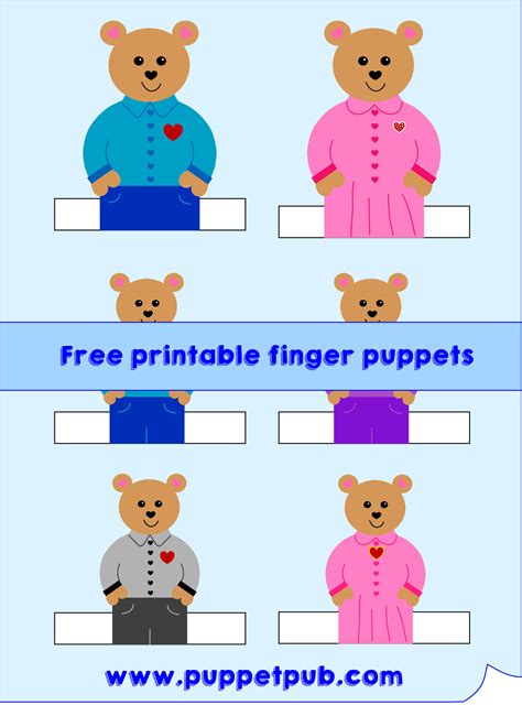 Bear Heart Finger Puppets – Puppetpub