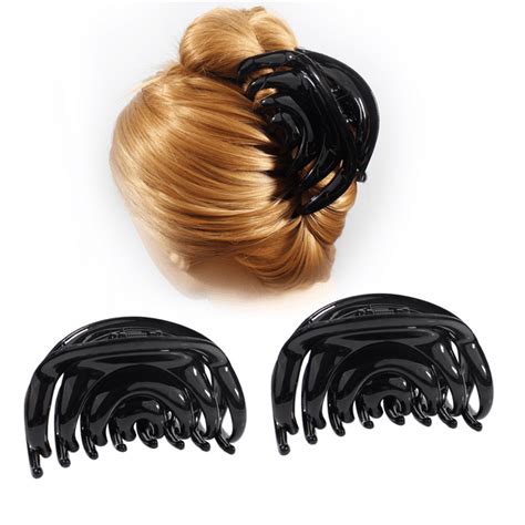 Hair Claw Clip, Hair Clips Clamps for Women and Girls Hair Barrettes For Thick Hair Black 2 Pack ...