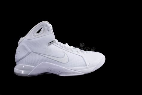 Nike Hyperdunk White High-Top Basketball Shoes Sneakers Editorial Stock ...