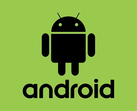Android Operating system Logo Icon Symbol With Name Black Design Software Phone Vector ...