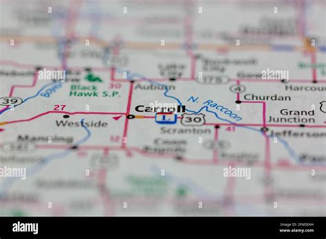 Carroll Iowa USA Shown on a Geography map or road map Stock Photo - Alamy