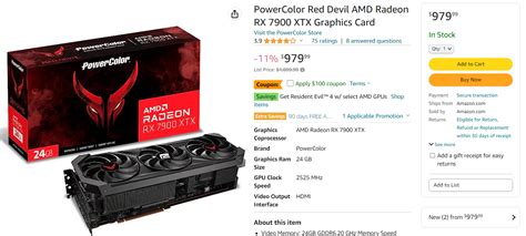 AMD Radeon RX 7900 XTX Now Available For An Incredible Price of $829 US ...