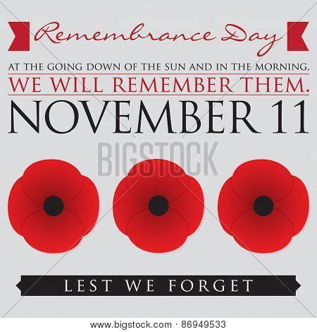 Remembrance Day Card Vector & Photo (Free Trial) | Bigstock