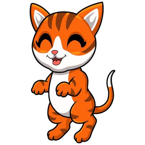 Dibujos animados lindo gato atigrado naranja | Vector Premium