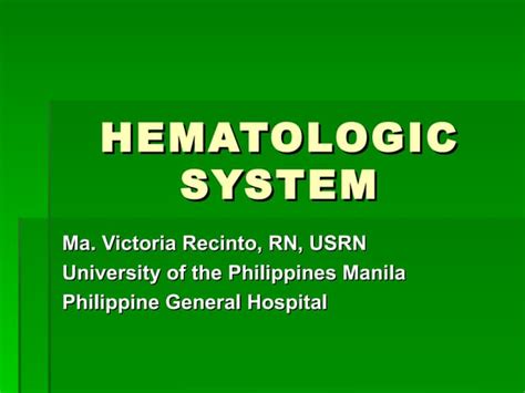 Hematologic System2 | PPT