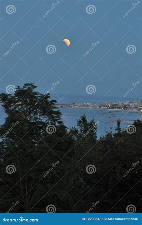 Red Moon, Eclipse of the Moon Stock Photo - Image of round, isolated: 122336436