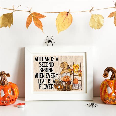 Autumn Leaf Flower Quot Instant Download PNG/JPEG Printable Art for Autumn Home Decor Digital ...