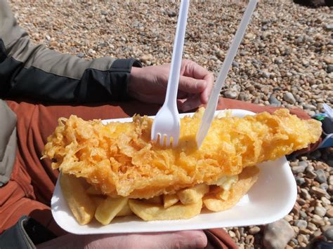 Fish and Chips – we tried typically English street food in Brighton!