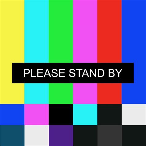 please stand by tv card 7940629 Vector Art at Vecteezy