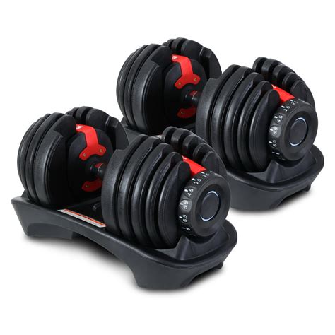 Everfit 2 x 24KG Adjustable Dumbbells Set Dumbbell Weight Plates Home Gym Exercise | MANBASE