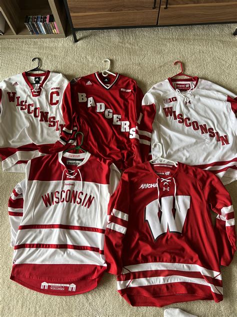 My Wisconsin Badgers Jersey Collection 🦡 : r/hockeyjerseys