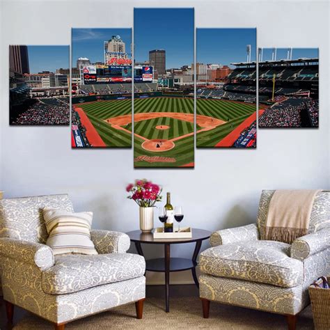 5pcs HD Printing Canvas Painting Sports Baseball Field Art Group Home ...