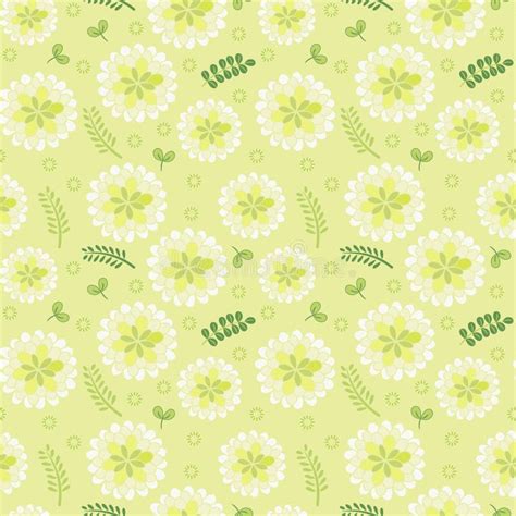 Floral Vector Seamless Pattern on Light Green Stock Vector ...