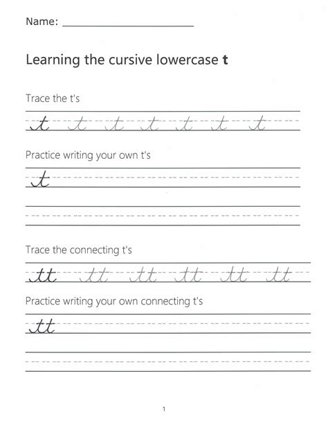 Cursive t – How to Write a Lowercase t in Cursive