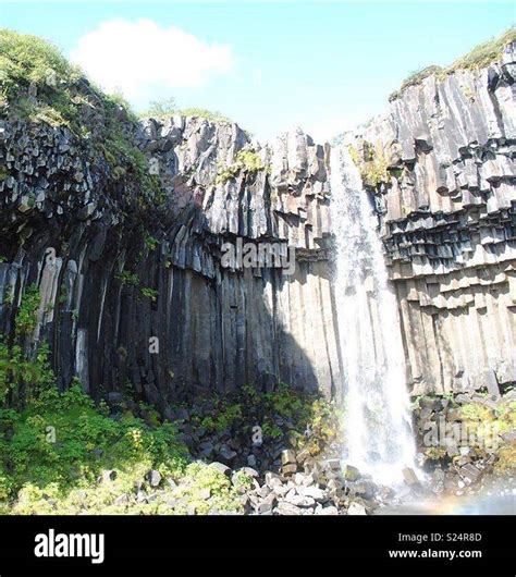 The beautiful waterfall Svartifoss falling over basalt columns in Iceland Stock Photo - Alamy