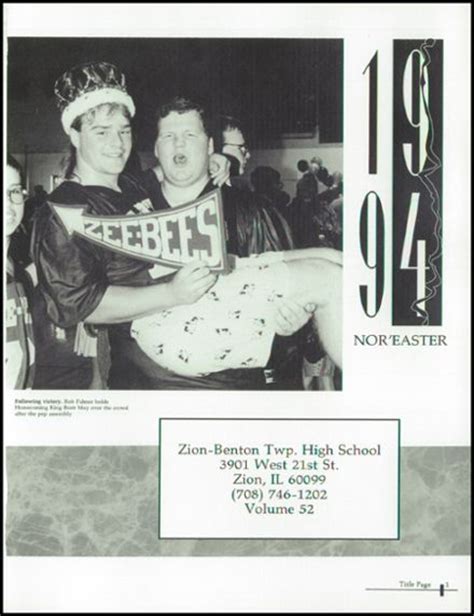 Explore 1994 Zion Benton Township High School Yearbook, Zion IL - Classmates