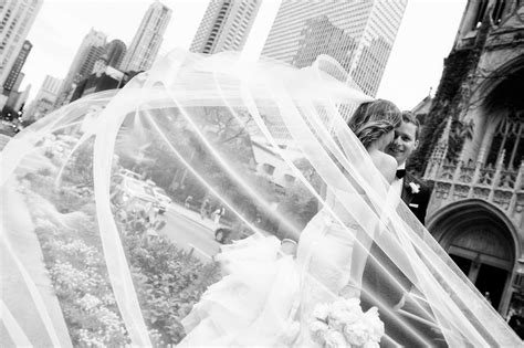 Dramatic Veil Wedding Portrait